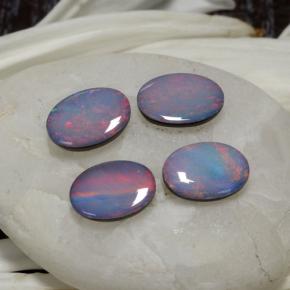 2,37 ct natürliche mehrfarbiger Opal-Dublette-Edelsteine, Oval Schliff, Lichtundurchlässig