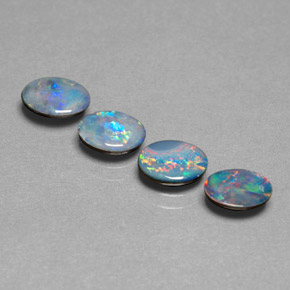  ct natürliche mehrfarbiger Opal-Dublette-Edelsteine, Oval Schliff, Lichtundurchlässig