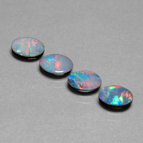 ct natürliche mehrfarbiger Opal-Dublette-Edelsteine, Oval Schliff, Lichtundurchlässig