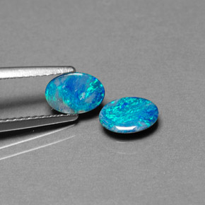  ct natürliche mehrfarbiger Opal-Dublette-Edelsteine, Oval Schliff, Lichtundurchlässig
