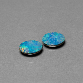  ct natürliche mehrfarbiger Opal-Dublette-Edelsteine, Oval Schliff, Lichtundurchlässig