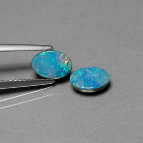  ct natürliche mehrfarbiger Opal-Dublette-Edelsteine, Oval Schliff, Lichtundurchlässig