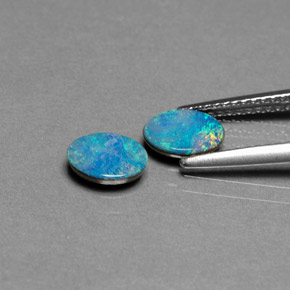  ct natürliche mehrfarbiger Opal-Dublette-Edelsteine, Oval Schliff, Lichtundurchlässig