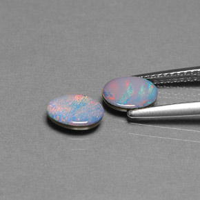  ct natürliche mehrfarbiger Opal-Dublette-Edelsteine, Oval Schliff, Lichtundurchlässig