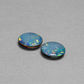  ct natürliche mehrfarbiger Opal-Dublette-Edelsteine, Oval Schliff, Lichtundurchlässig