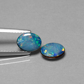  ct natürliche mehrfarbiger Opal-Dublette-Edelsteine, Oval Schliff, Lichtundurchlässig