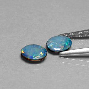  ct natürliche mehrfarbiger Opal-Dublette-Edelsteine, Oval Schliff, Lichtundurchlässig