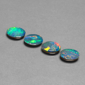  ct natürliche mehrfarbiger Opal-Dublette-Edelsteine, Oval Schliff, Lichtundurchlässig