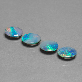  ct natürliche mehrfarbiger Opal-Dublette-Edelsteine, Oval Schliff, Lichtundurchlässig