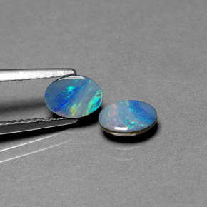  ct natürliche mehrfarbiger Opal-Dublette-Edelsteine, Oval Schliff, Lichtundurchlässig