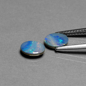 ct natürliche mehrfarbiger Opal-Dublette-Edelsteine, Oval Schliff, Lichtundurchlässig