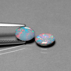  ct natürliche mehrfarbiger Opal-Dublette-Edelsteine, Oval Schliff, Lichtundurchlässig