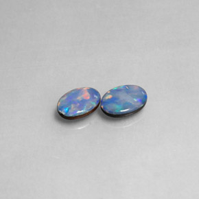  ct natürliche mehrfarbiger Opal-Dublette-Edelsteine, Oval Schliff, Lichtundurchlässig