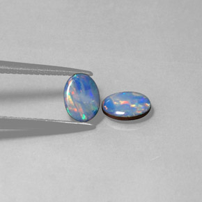  ct natürliche mehrfarbiger Opal-Dublette-Edelsteine, Oval Schliff, Lichtundurchlässig