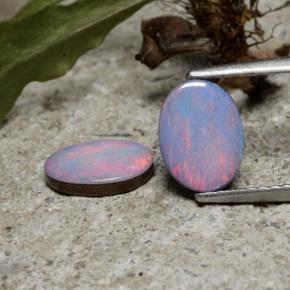 1,79 ct natürliche mehrfarbiger Opal-Dublette-Edelsteine, Oval Schliff, Lichtundurchlässig