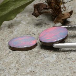 1,79 ct natürliche mehrfarbiger Opal-Dublette-Edelsteine, Oval Schliff, Lichtundurchlässig