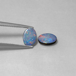 ct natürliche mehrfarbiger Opal-Dublette-Edelsteine, Oval Schliff, Lichtundurchlässig