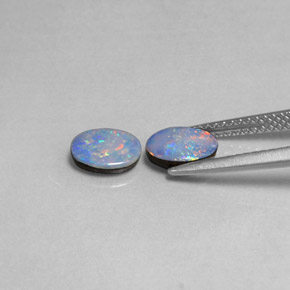  ct natürliche mehrfarbiger Opal-Dublette-Edelsteine, Oval Schliff, Lichtundurchlässig