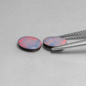  ct natürliche mehrfarbiger Opal-Dublette-Edelsteine, Oval Schliff, Lichtundurchlässig