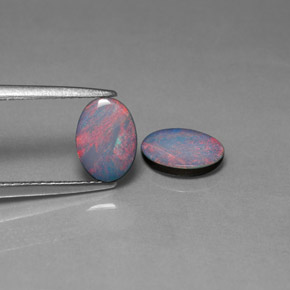  ct natürliche mehrfarbiger Opal-Dublette-Edelsteine, Oval Schliff, Lichtundurchlässig