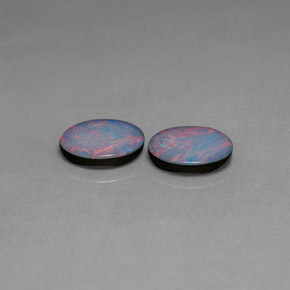  ct natürliche mehrfarbiger Opal-Dublette-Edelsteine, Oval Schliff, Lichtundurchlässig