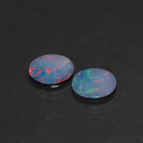  ct natürliche mehrfarbiger Opal-Dublette-Edelsteine, Oval Schliff, Lichtundurchlässig