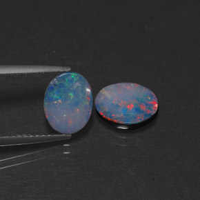  ct natürliche mehrfarbiger Opal-Dublette-Edelsteine, Oval Schliff, Lichtundurchlässig