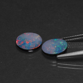 ct natürliche mehrfarbiger Opal-Dublette-Edelsteine, Oval Schliff, Lichtundurchlässig
