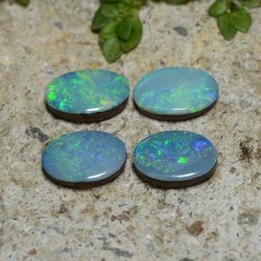 2,21 ct natürliche mehrfarbiger Opal-Dublette-Edelsteine, Oval Schliff, Lichtundurchlässig