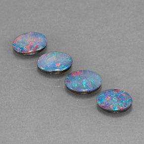  ct natürliche mehrfarbiger Opal-Dublette-Edelsteine, Oval Schliff, Lichtundurchlässig