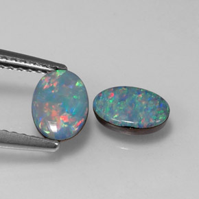  ct natürliche mehrfarbiger Opal-Dublette-Edelsteine, Oval Schliff, Lichtundurchlässig