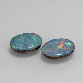  ct natürliche mehrfarbiger Opal-Dublette-Edelsteine, Oval Schliff, Lichtundurchlässig