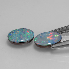  ct natürliche mehrfarbiger Opal-Dublette-Edelsteine, Oval Schliff, Lichtundurchlässig