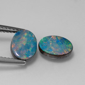  ct natürliche mehrfarbiger Opal-Dublette-Edelsteine, Oval Schliff, Lichtundurchlässig