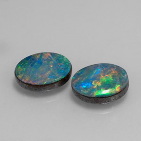  ct natürliche mehrfarbiger Opal-Dublette-Edelsteine, Oval Schliff, Lichtundurchlässig