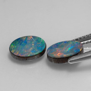  ct natürliche mehrfarbiger Opal-Dublette-Edelsteine, Oval Schliff, Lichtundurchlässig