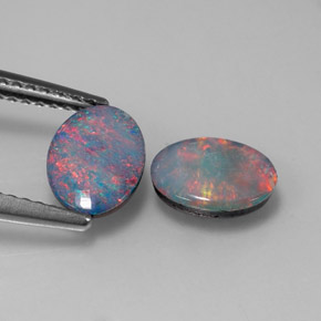  ct natürliche mehrfarbiger Opal-Dublette-Edelsteine, Oval Schliff, Lichtundurchlässig