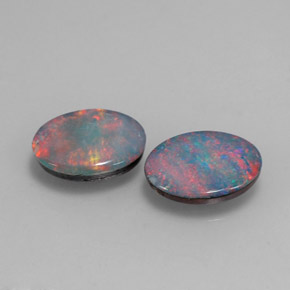  ct natürliche mehrfarbiger Opal-Dublette-Edelsteine, Oval Schliff, Lichtundurchlässig