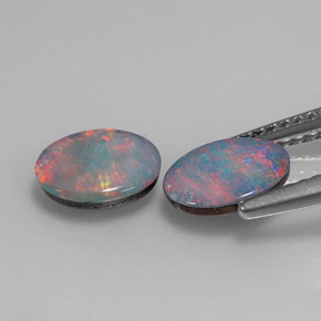  ct natürliche mehrfarbiger Opal-Dublette-Edelsteine, Oval Schliff, Lichtundurchlässig