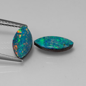  ct natürliche mehrfarbiger Opal-Dublette-Edelsteine, Marquise, Lichtundurchlässig