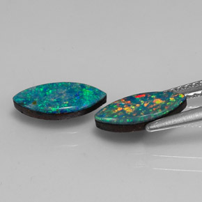  ct natürliche mehrfarbiger Opal-Dublette-Edelsteine, Marquise, Lichtundurchlässig