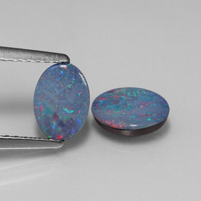  ct natürliche mehrfarbiger Opal-Dublette-Edelsteine, Oval Schliff, Lichtundurchlässig