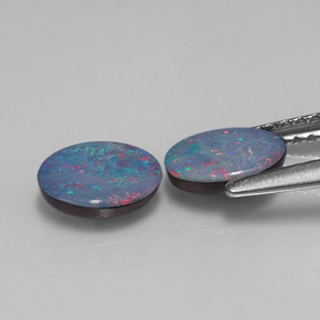  ct natürliche mehrfarbiger Opal-Dublette-Edelsteine, Oval Schliff, Lichtundurchlässig