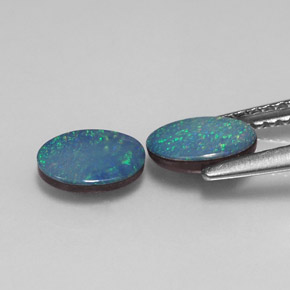  ct natürliche mehrfarbiger Opal-Dublette-Edelsteine, Oval Schliff, Lichtundurchlässig