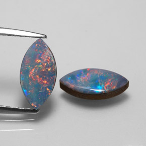  ct natürliche mehrfarbiger Opal-Dublette-Edelsteine, Marquise, Lichtundurchlässig