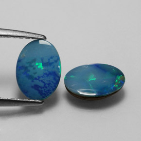  ct natürliche mehrfarbiger Opal-Dublette-Edelsteine, Oval Schliff, Lichtundurchlässig