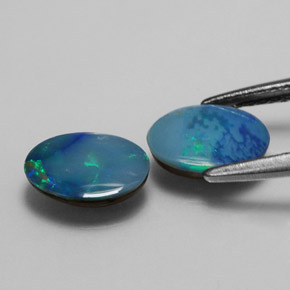  ct natürliche mehrfarbiger Opal-Dublette-Edelsteine, Oval Schliff, Lichtundurchlässig