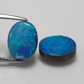  ct natürliche mehrfarbiger Opal-Dublette-Edelsteine, Oval Schliff, Lichtundurchlässig