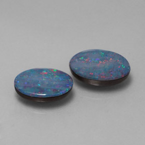  ct natürliche mehrfarbiger Opal-Dublette-Edelsteine, Oval Schliff, Lichtundurchlässig