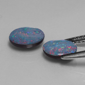  ct natürliche mehrfarbiger Opal-Dublette-Edelsteine, Oval Schliff, Lichtundurchlässig